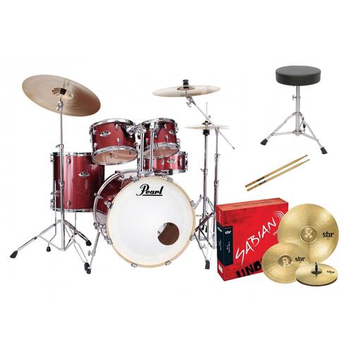 Pearl EXX Export Rock Drum Kit with Sabian Cymbals +STICKS AND THRONE